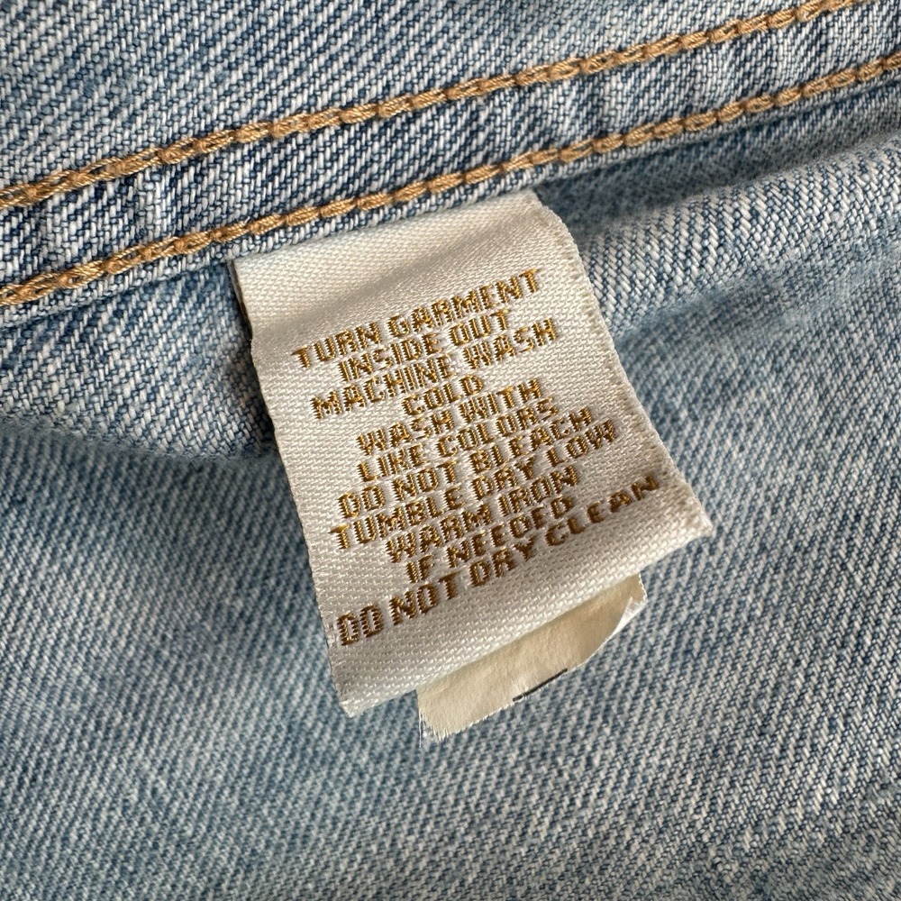 Lauren Ralph Lauren Denim Trucker Jacket Womens Large Blue Jean Cropped Western - Picture 5 of 10